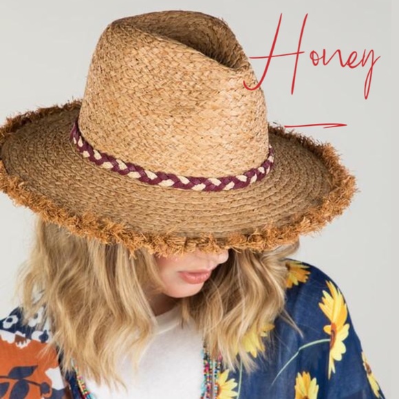 ☀️Raw Edge Raffia Hat☀️ - Picture 2 of 6